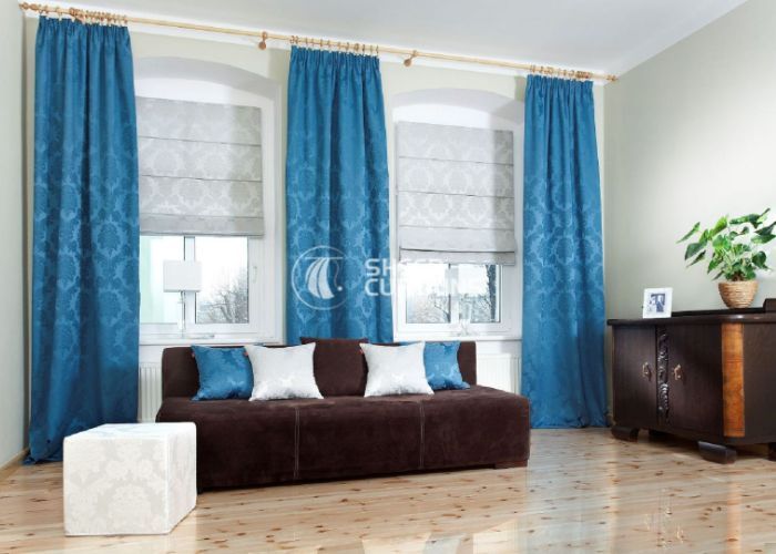 Large Blue Curtains