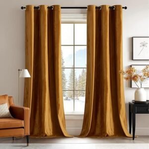 ANRODUO Golden Brown Velvet Curtains