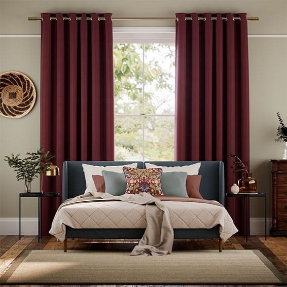 Ahisma Luxe Faux Silk Merlot Curtains