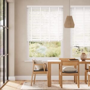 Atlanta Icy White & Igloo Faux Wood Blind