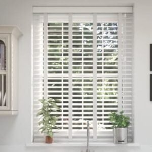 Brilliant White & Fresh White Faux Wood Blind