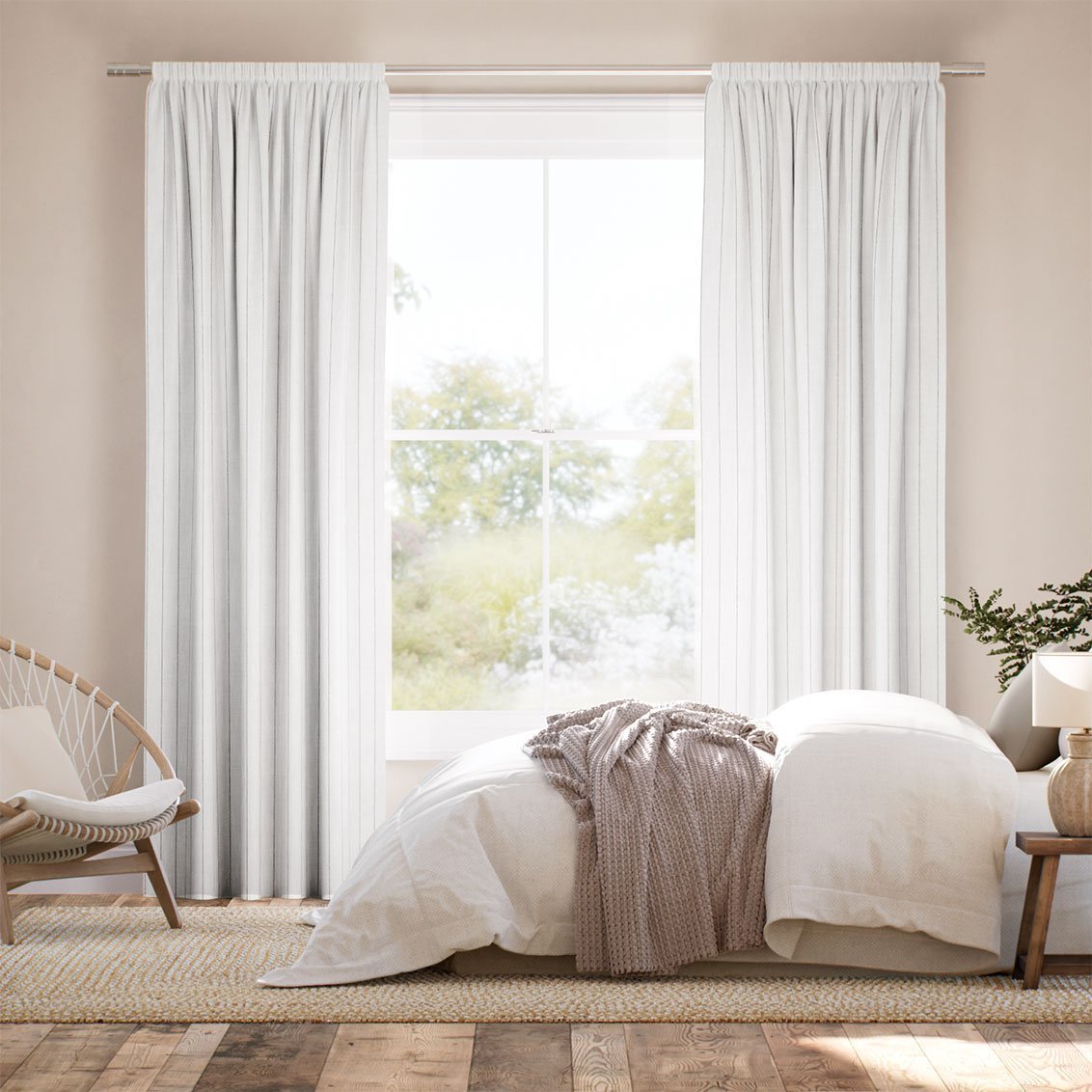 Cairo Stripe Parchment Curtains - Image 3