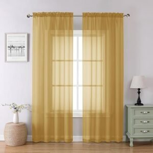 Chyhomenyc Gold Sheer Curtains