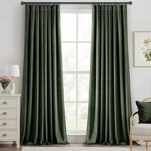 Dark Olive Green Eyelet Curtains