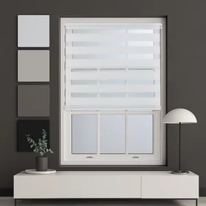 FURNISHED Day and Night Roller Blinds - White Striped Roller Shades