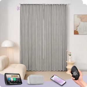 Graywind Smart Curtain Set Compatible with Alexa Google Hardwired