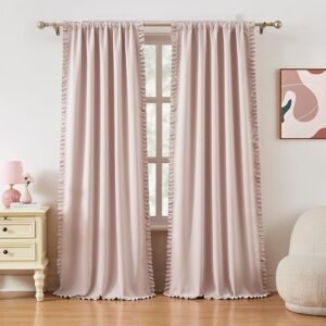 Jubilantex Ruffle Blackout Curtains