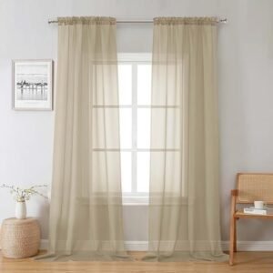 Lecloud Taupe Sheer Curtains