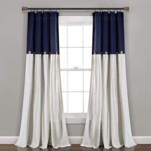 Lush Decor Linen Button Window Curtain