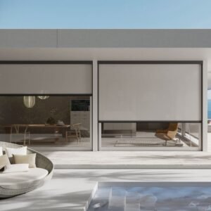 Motorized Wind Zip Screen Titan Awning with Solar Panel