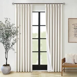 Natural Pinch Pleated Linen Blackout Curtains