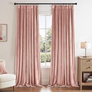 Pale Pink Linen Pinch Pleated Curtains