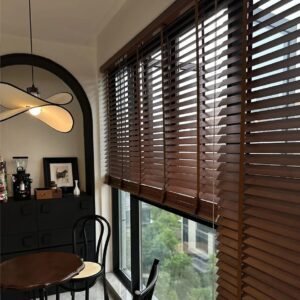 Wooden Venetian Blinds Faux Slats Modern Office blind