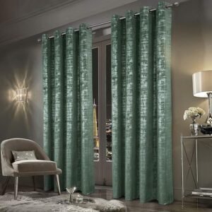 always4u Sage Green Soft Velvet Curtains