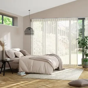 Aria Tahini Priacy Sheer Vertical Blind