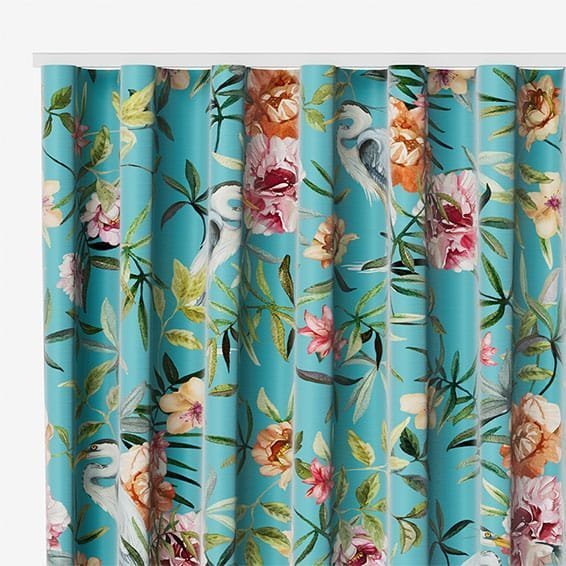 Bella Heron Turquoise Curtains - Image 2