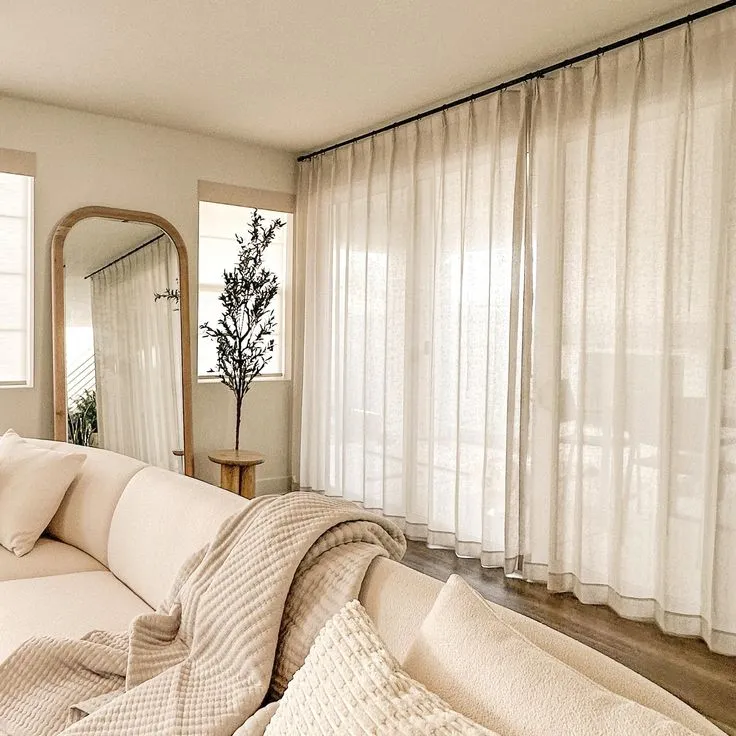 Semi Sheer Curtains Installed in a Luxurious House